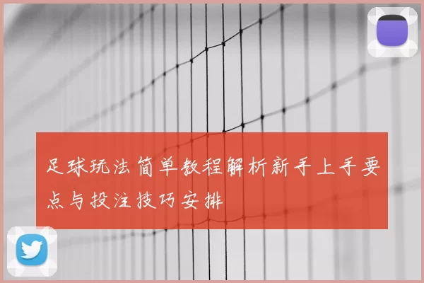 足球玩法简单教程解析新手上手要点与投注技巧安排